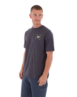 The Hurley Mens Printing Press Bolud T-Shirt in Dark Stone Grey