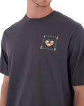 The Hurley Mens Printing Press Bolud T-Shirt in Dark Stone Grey