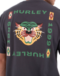The Hurley Mens Printing Press Bolud T-Shirt in Dark Stone Grey