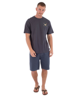 The Hurley Mens Printing Press Bolud T-Shirt in Dark Stone Grey