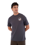 The Hurley Mens Printing Press Enjoy T-Shirt in Dark Stone Grey