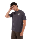 The Hurley Mens Printing Press Enjoy T-Shirt in Dark Stone Grey