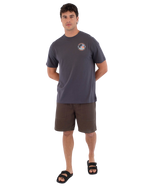 The Hurley Mens Printing Press Enjoy T-Shirt in Dark Stone Grey