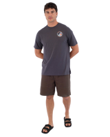 The Hurley Mens Printing Press Enjoy T-Shirt in Dark Stone Grey