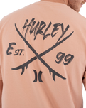The Hurley Mens Printing Press Evy T-Shirt in Beach Clay