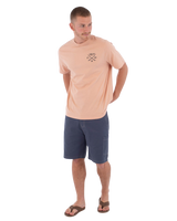The Hurley Mens Printing Press Evy T-Shirt in Beach Clay