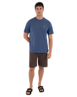 The Hurley Mens Printing Press Icon Circle T-Shirt in Grey Teal