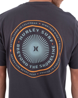 The Hurley Mens Printing Press Pinheiros T-Shirt in Dark Stone Grey