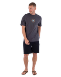 The Hurley Mens Printing Press Pinheiros T-Shirt in Dark Stone Grey