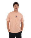 The Hurley Mens Printing Press Pinheiros T-Shirt in Beach Clay