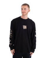 The Hurley Mens Trip Long Sleeve T-Shirt in Black