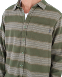 The Hurley Mens Portland Organic Flannel Shirt in Malverde