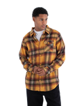 The Hurley Mens Heavy Weight Flannel Shirt in Yellow