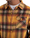 The Hurley Mens Heavy Weight Flannel Shirt in Yellow