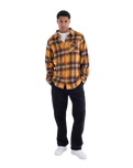The Hurley Mens Heavy Weight Flannel Shirt in Yellow