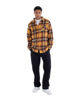 The Hurley Mens Heavy Weight Flannel Shirt in Yellow