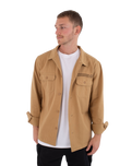 The Hurley Mens Woven Long Sleeve Overshirt in Khaki