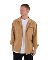 The Hurley Mens Woven Long Sleeve Overshirt in Khaki