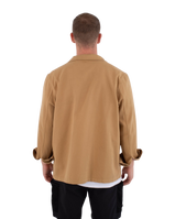 The Hurley Mens Woven Long Sleeve Overshirt in Khaki