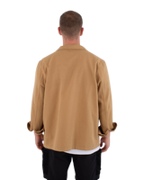 The Hurley Mens Woven Long Sleeve Overshirt in Khaki