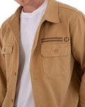 The Hurley Mens Woven Long Sleeve Overshirt in Khaki