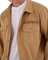The Hurley Mens Woven Long Sleeve Overshirt in Khaki