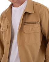The Hurley Mens Woven Long Sleeve Overshirt in Khaki