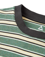 The Passenger Mens Retro T-Shirt in Deep Ocean Multi Stripe