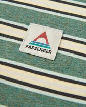 The Passenger Mens Retro T-Shirt in Deep Ocean Multi Stripe