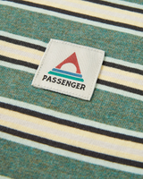 The Passenger Mens Retro T-Shirt in Deep Ocean Multi Stripe