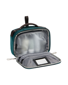 Base Camp Voyager Wash Bag in Pacific Teal, Dark Chestnut & Stone Slab