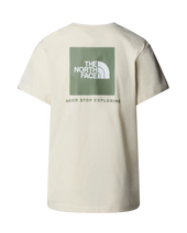 The The North Face Womens Redbox Relaxed T-Shirt in White Dune & Slate Moss