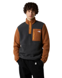 Yumiori 1/4 Zip Fleece Jacket in Asphalt Grey & Burnt Umber