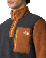 Yumiori 1/4 Zip Fleece Jacket in Asphalt Grey & Burnt Umber
