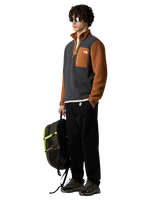 Yumiori 1/4 Zip Fleece Jacket in Asphalt Grey & Burnt Umber