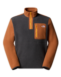The The North Face Mens Yumiori 1/4 Zip Fleece Jacket in Asphalt Grey & Burnt Umber