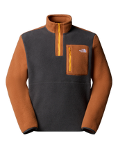 The The North Face Mens Yumiori 1/4 Zip Fleece Jacket in Asphalt Grey & Burnt Umber