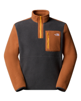 The The North Face Mens Yumiori 1/4 Zip Fleece Jacket in Asphalt Grey & Burnt Umber