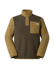 The The North Face Mens Yumiori 1/4 Zip Fleece Jacket in New Taupe Green