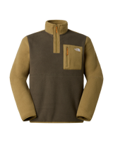 The The North Face Mens Yumiori 1/4 Zip Fleece Jacket in New Taupe Green