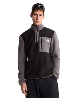 The The North Face Mens Yumiori 1/4 Zip Fleece Jacket in Black & Smoked Pearl