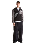 The The North Face Mens Yumiori 1/4 Zip Fleece Jacket in Black & Smoked Pearl