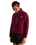 Fleeski 1/4 Zip Pullover Fleece Jacket in Burgundy Crush