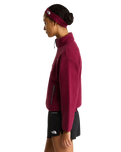 Fleeski 1/4 Zip Pullover Fleece Jacket in Burgundy Crush