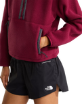 Fleeski 1/4 Zip Pullover Fleece Jacket in Burgundy Crush