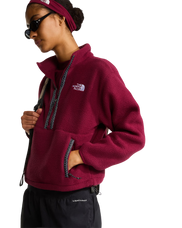 Fleeski 1/4 Zip Pullover Fleece Jacket in Burgundy Crush