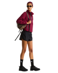 Fleeski 1/4 Zip Pullover Fleece Jacket in Burgundy Crush