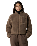 Extreme Pile Full Zip Fleece Jacket in Mocha Brown