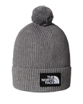The The North Face Mens Logo Box Pom Beanie in TNF Medium Grey Heather