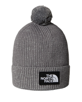 The The North Face Mens Logo Box Pom Beanie in TNF Medium Grey Heather